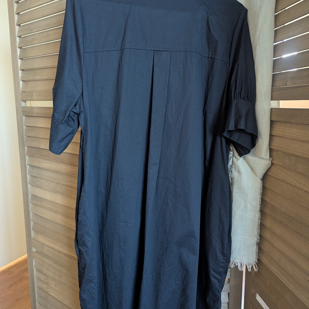 Women's Old Navy Black Button-Up Shirt Dress - Picture 3 of 4